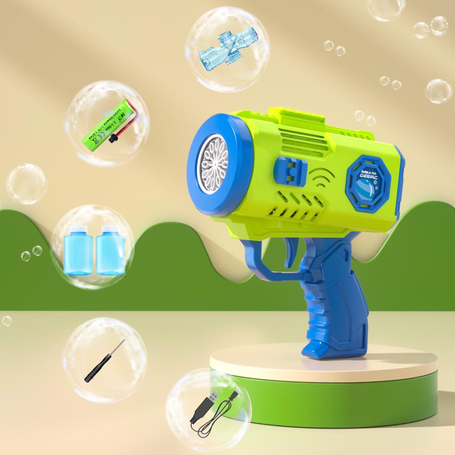 バブルガン7台　電池　シャボン液付 シャボン玉 電動 おもちゃ バブルガン 12穴 予備シャボン玉液