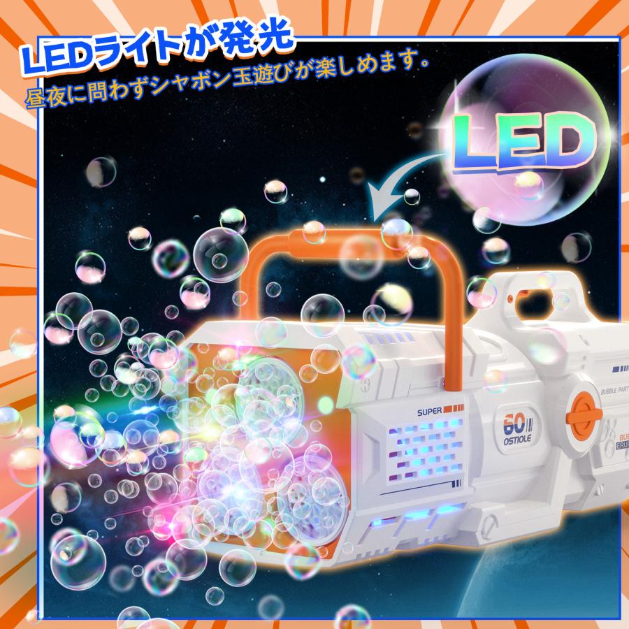 シャボン玉 60泡穴 バブルガン 電動式 Skirfy 2in1遊び方 バブル
