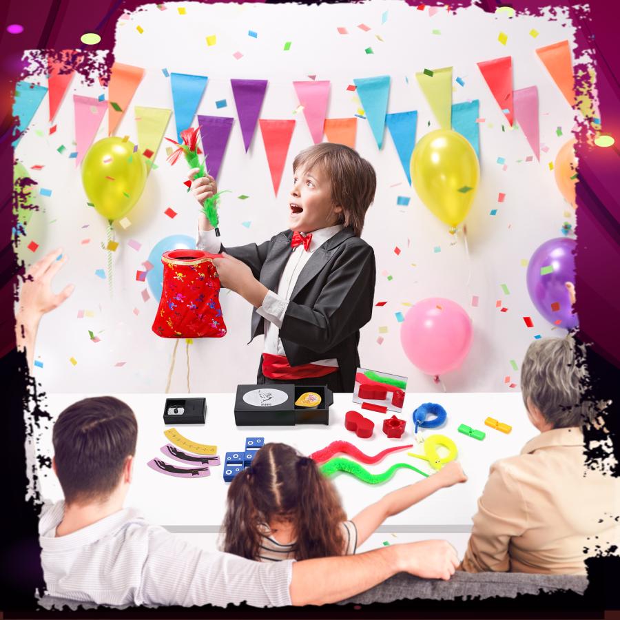 Skirfy 手品 マジックセット 15種類  マジック入門 パーティーグッズ 初心者向き マジシャン養成キット 魔法の袋 ゲーム  おもちゃ  演出 プレゼント |  | 06