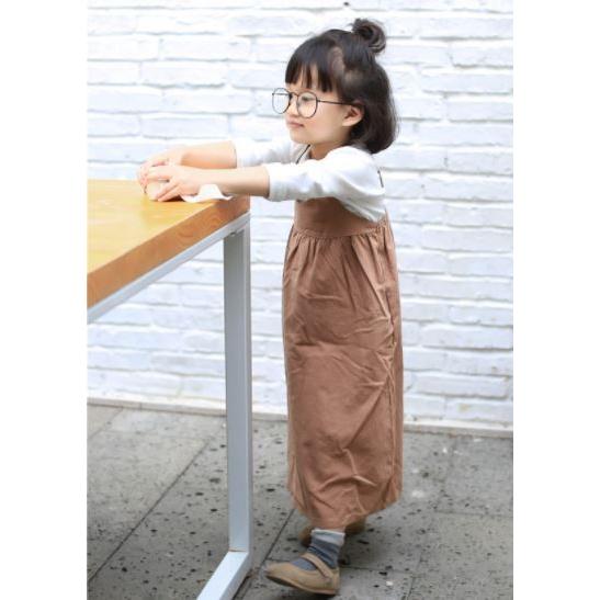 子供服 ブラウン 韓国 新品 ロング キャミ ワンピース 上着 キッズ 110cm 女の子 コーディネート 重ね着 ポイント消化 A136 A136 Deerchildren ヤフーショップ 通販 Yahoo ショッピング