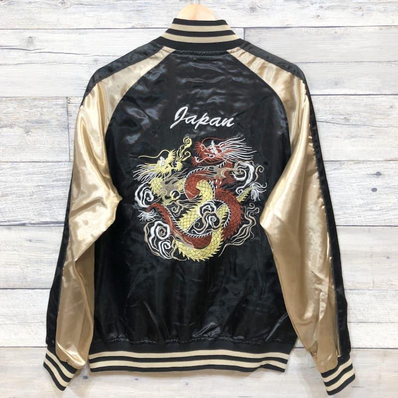 送料無料 大きいサイズ メンズ スカジャン 龍 竜 双龍 ツイン ドラゴン