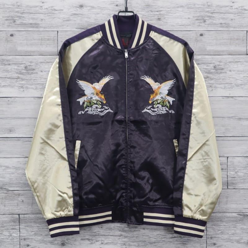 送料無料 メンズ スカジャン イーグル 鷲 ブルゾン アウター