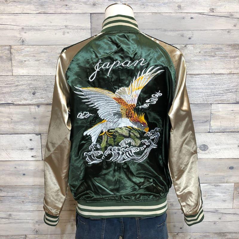 ✨完売入手困難✨ URU ウル 両面イーグル刺繍 スカジャン 中綿 2 グリーン ✨完売入手困難✨ URU ウル 両面イーグル刺繍 スカジャン 中綿 2 グリーン