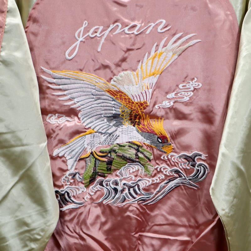 送料無料 大きいサイズ メンズ スカジャン イーグル 鷲 和柄 ブルゾン