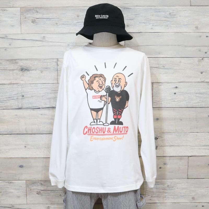 即納 メンズ 長州力 武藤 敬司 コラボ プロレス 長袖 Tシャツ ティー