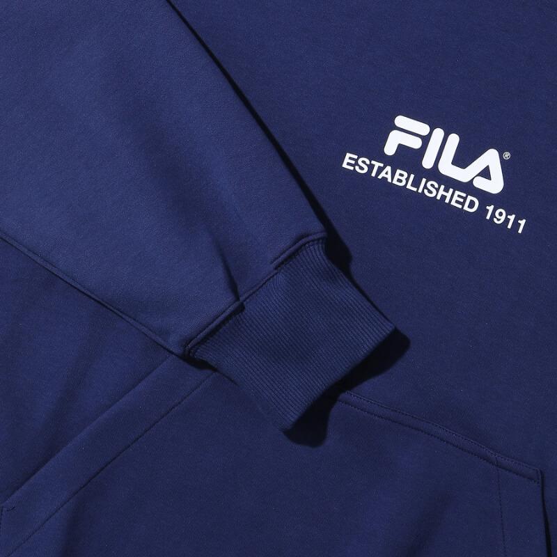 送料無料 BTS 着用モデル FILA フィラ パーカー コラボ 公式 グッズ メンズ レディース ユニセックス 防弾少年団  ネイビー 紺｜def-store｜11