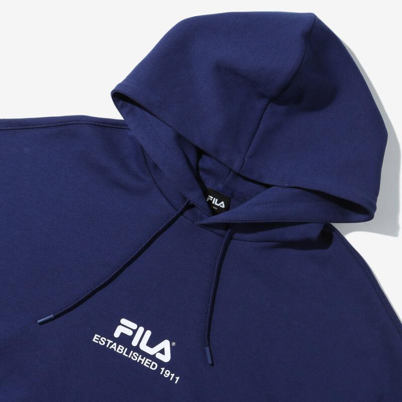 送料無料 BTS 着用モデル FILA フィラ パーカー コラボ 公式 グッズ メンズ レディース ユニセックス 防弾少年団  ネイビー 紺｜def-store｜09