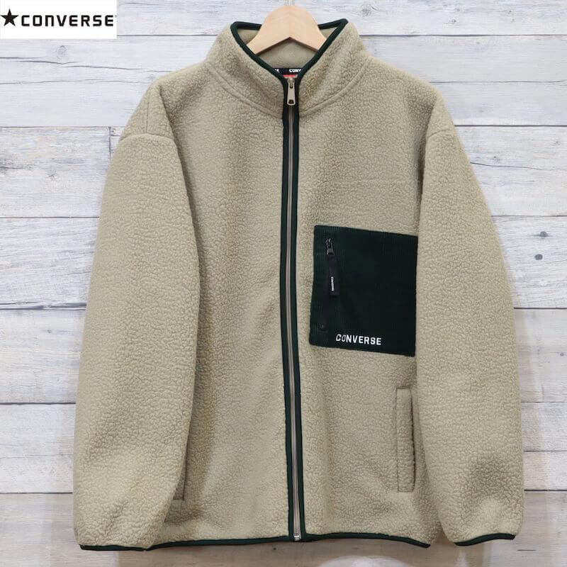 送料無料 メンズ コンバース Converse ジップ ポケット ボア フリース ジャケット ブルゾン アウター 防風 防寒 冬 秋冬 ユニセックス レディース ベージュ 注目ブランドのギフト