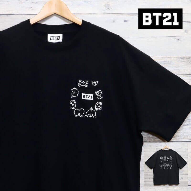 送料無料 Bt21 Bts 半袖 Tシャツ ティーシャツ 半袖tシャツ ポケット プリント イラスト 公式 グッズ Line キャラクター 韓国 Kpop レディース 黒 Def Store 通販 Yahoo ショッピング