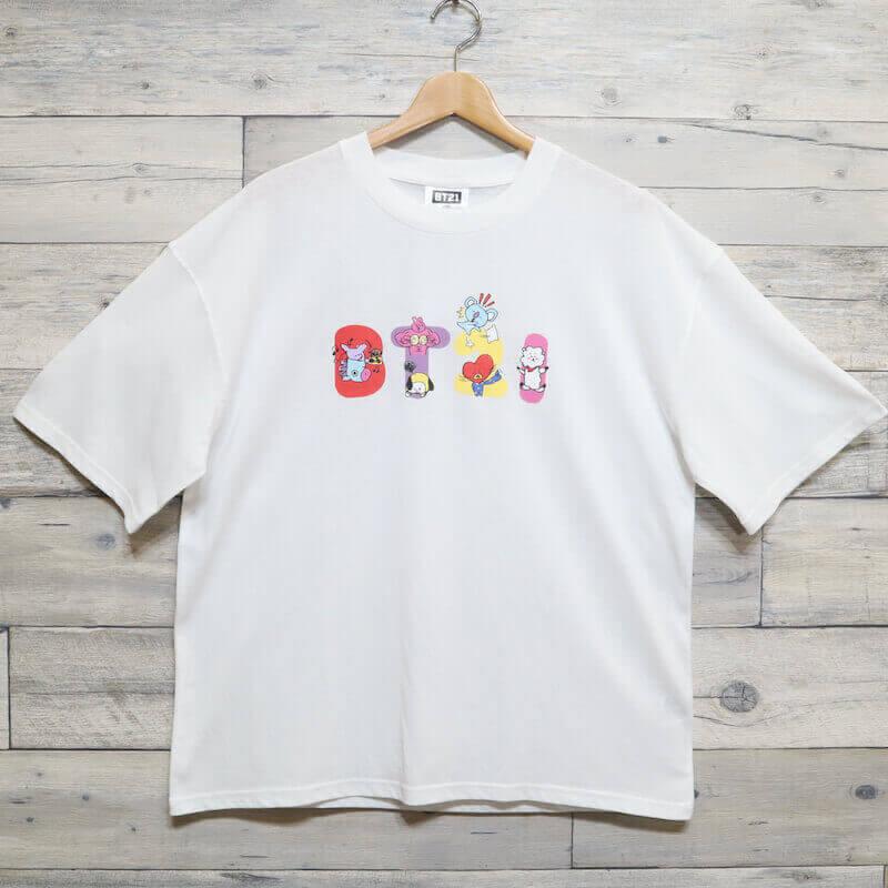 tシャツ 「BT21」プリント＆刺しゅう半袖Tシャツ(大人) レディース 楽天市場】【送料無料】BT21 BTS 半袖 Tシャツ 半袖Tシャツ ロゴ