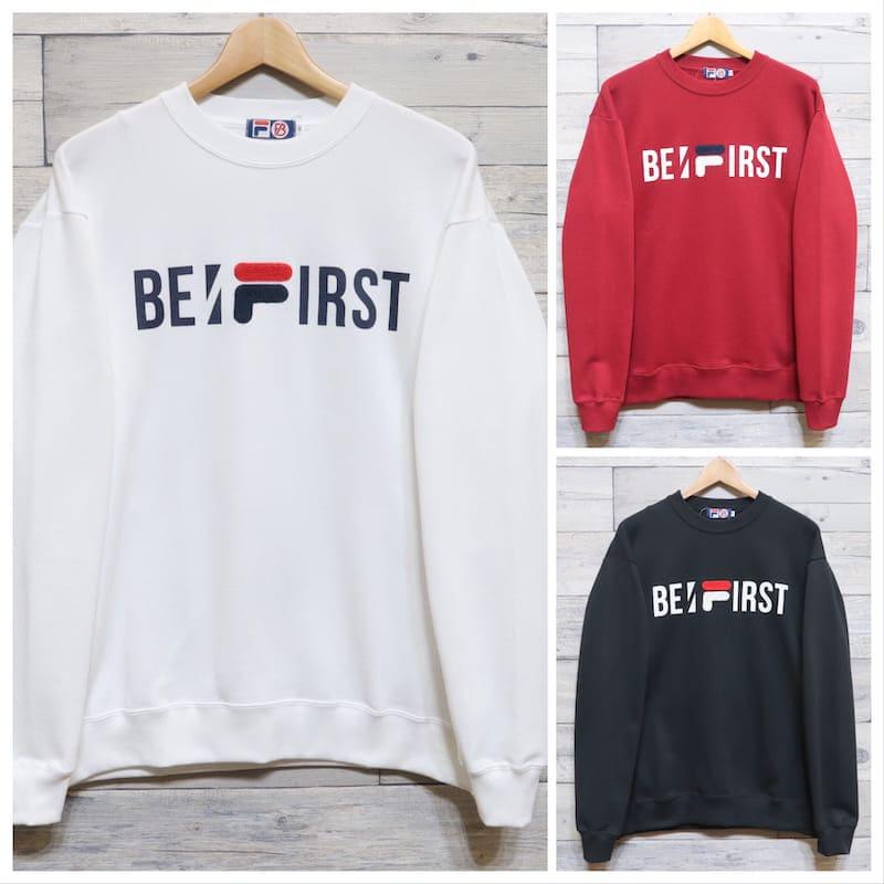 BE:FIRST FILA サガラ刺繍 スウェット FILAxBE:FIRST サガラ刺繍スウェット(M ワイン): トップス｜Right-on