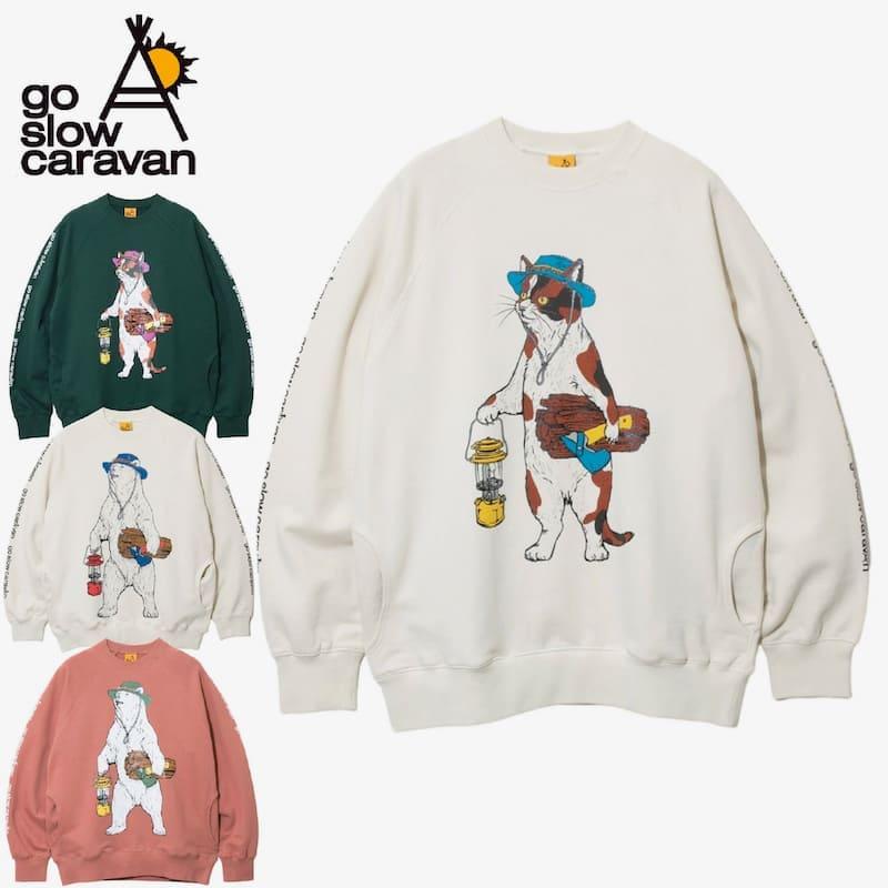 ゴースローキャラバン　店舗限定くまスウェット go slow caravan（ゴースローキャラバン） 送料無料 長袖 裏毛