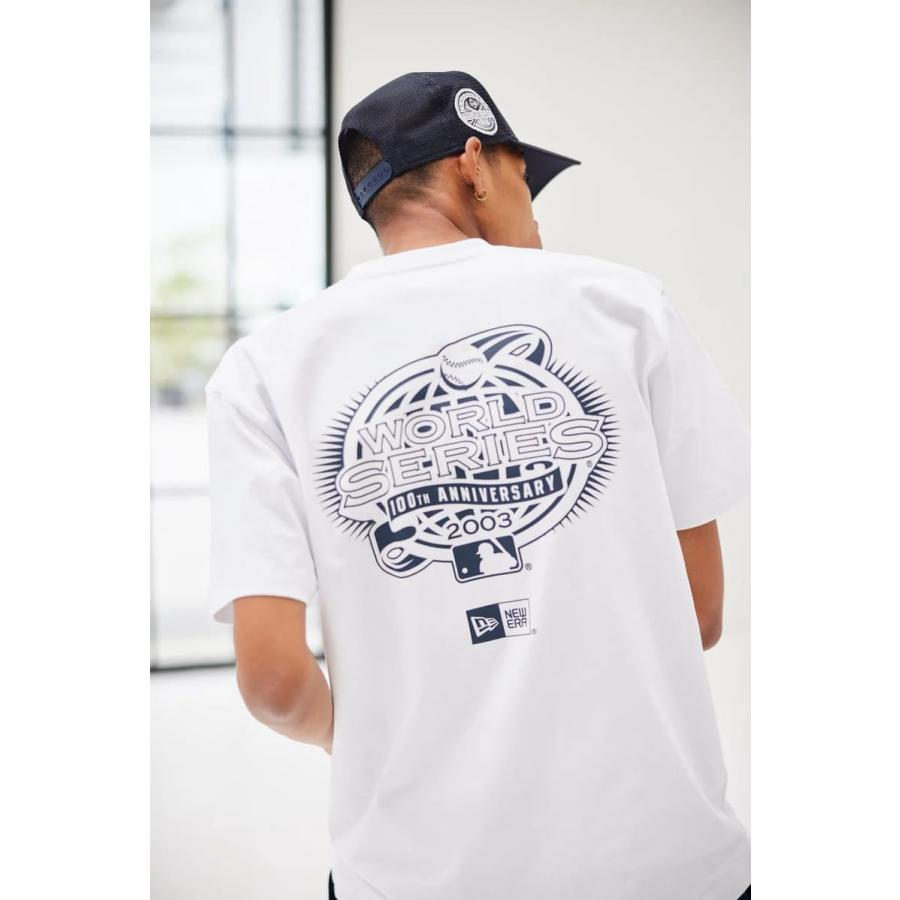 NEWERA ニューエラ MLB NY ニューヨーク ヤンキース 半袖 Tシャツ ティーシャツ メジャーリーグ プリント ロゴ ユニセックス ホワイト ネイビー｜def-store｜12