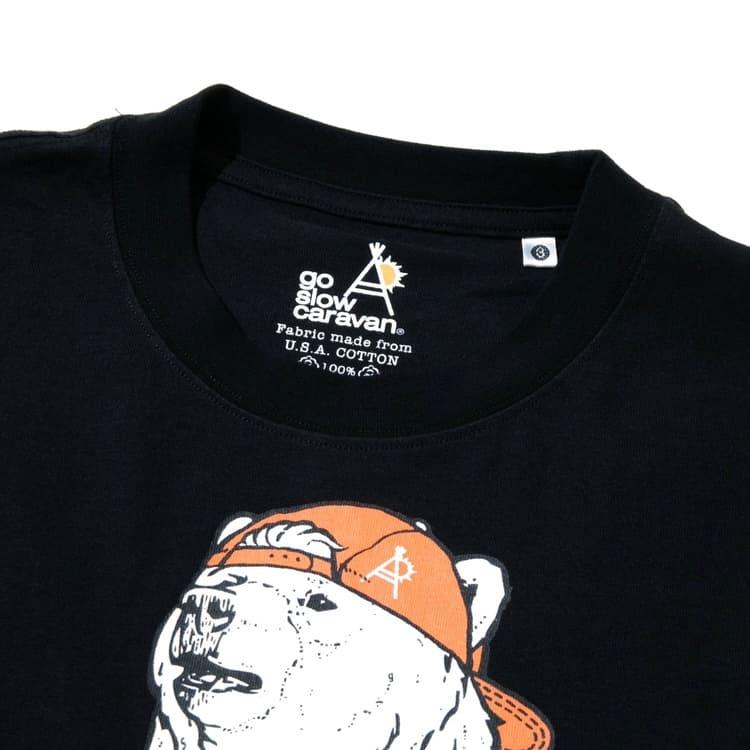 送料無料 メンズ ゴースローキャラバン go slow caravan 半袖 Tシャツ ティーシャツ カレー カレーライス クマ 熊 レディース 白 ホワイト 黒 ブラック