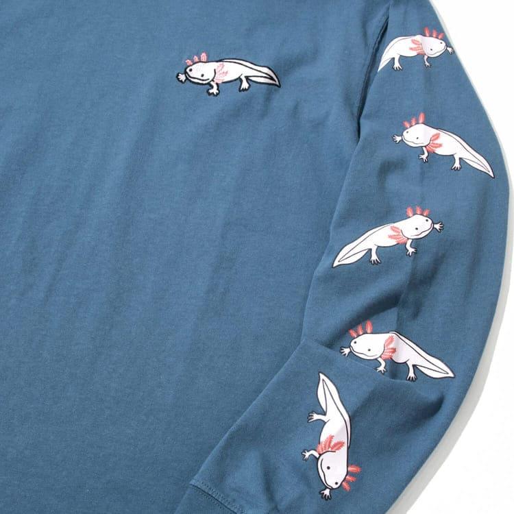 明日まで価格！go slow caravanウーパールーパー柄 長袖シャツ 4 go slow caravan（ゴースローキャラバン） 長袖Tシャツ 長袖 Tシャツ