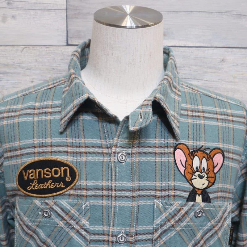 VANSON（バンソン） 長袖 シャツ チェックネルシャツ トムとジェリー