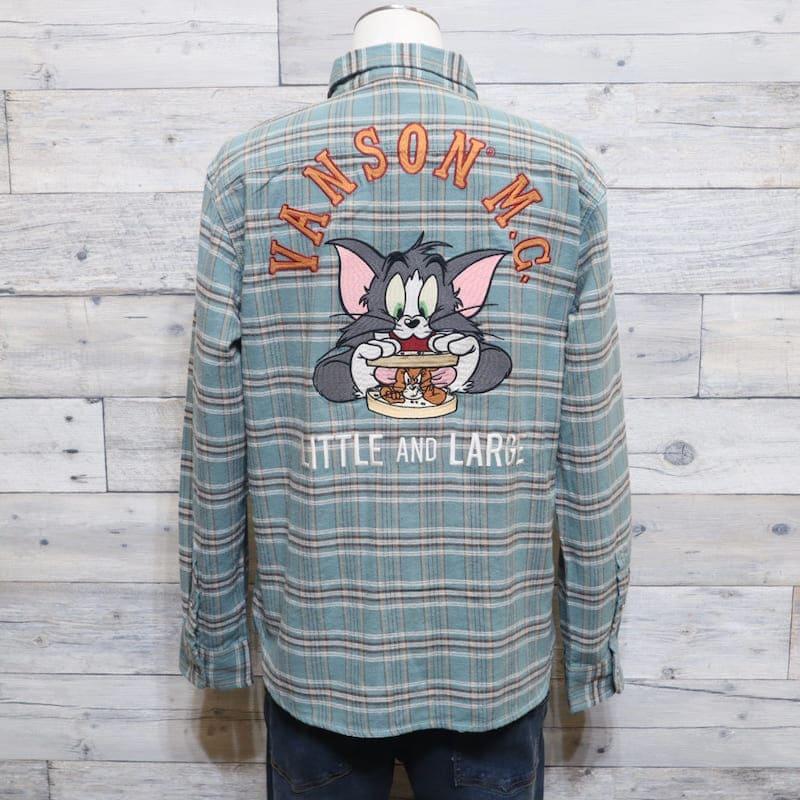 VANSON（バンソン） 長袖 シャツ チェックネルシャツ トムとジェリー
