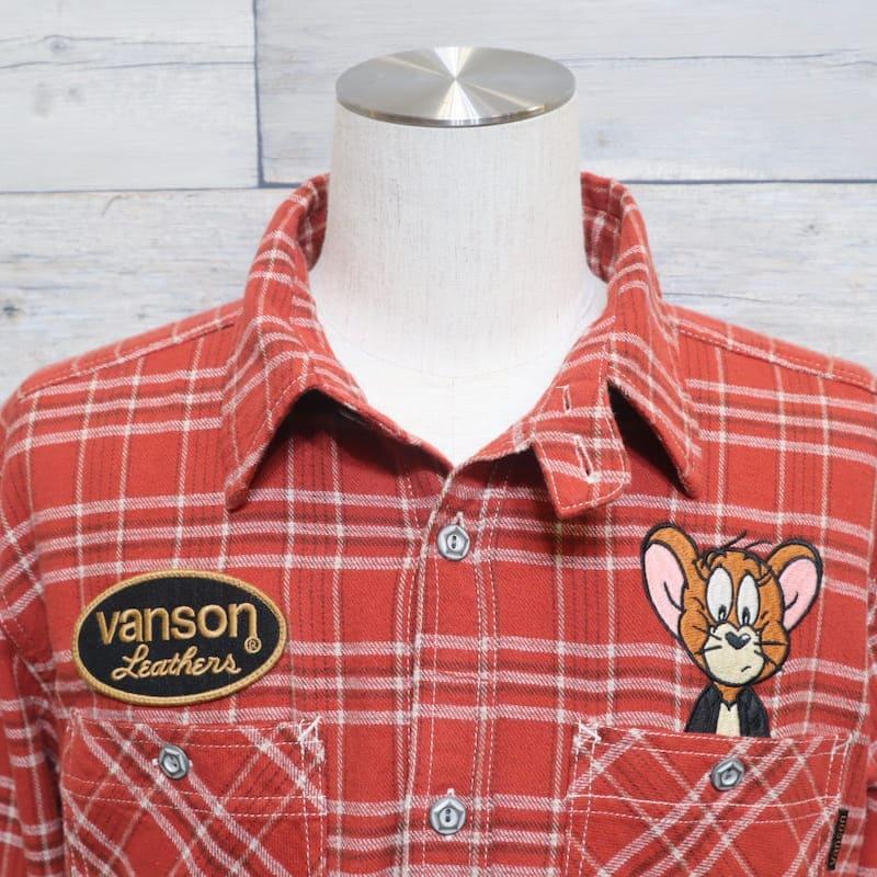 VANSON（バンソン） 長袖 シャツ チェックネルシャツ トムとジェリー