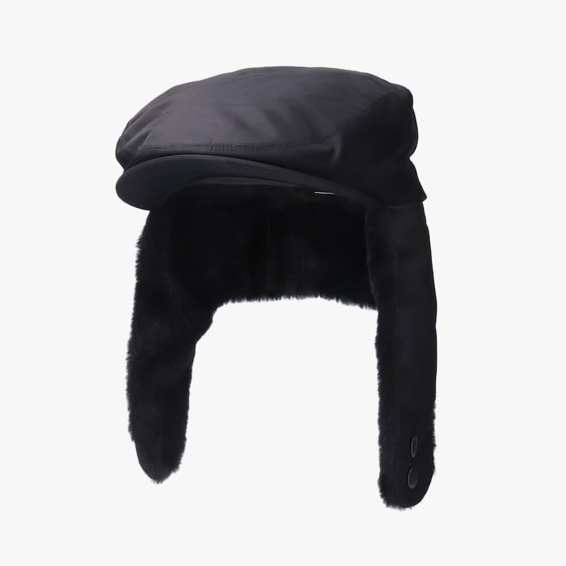 【送料無料】KANGOL カンゴール 正規品 ハンチング アビエイター イヤーフラップ ファー 耳当て 帽子 ナイロン キルティング ワンポイント 刺繍　2WAY カンガルー メンズ レディース ユニセックス 黒 ブラック KANGOL（カンゴール） 正規品 ハンチング イヤーフラップ ファー 耳