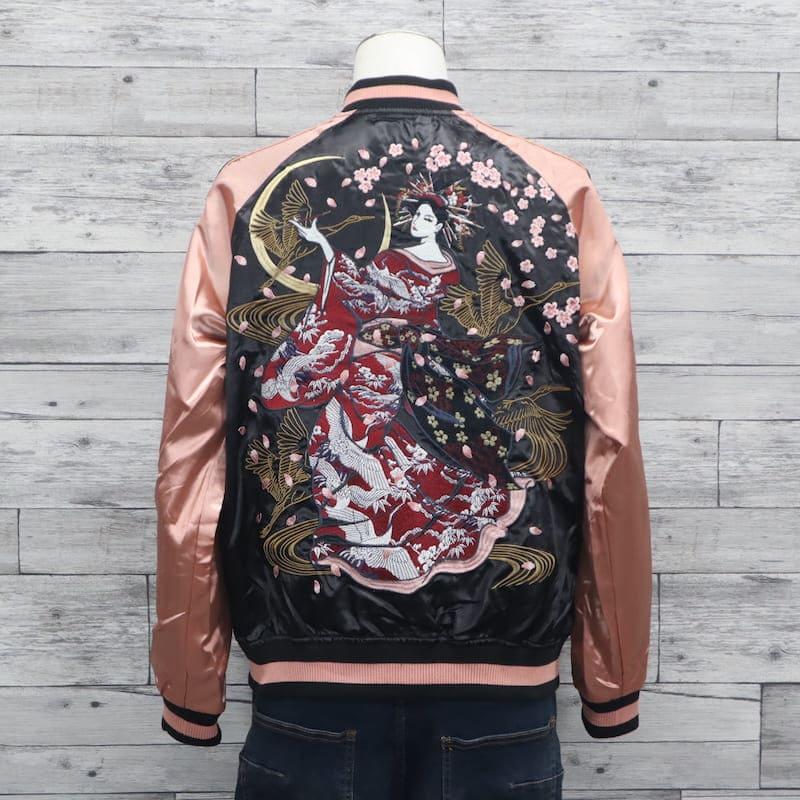 送料無料 メンズ スカジャン 花鳥風月 ブルゾン アウター ジャケット