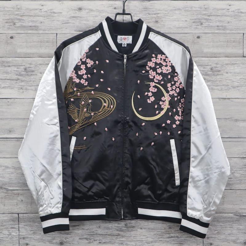 送料無料 メンズ スカジャン 花鳥風月 ブルゾン アウター ジャケット