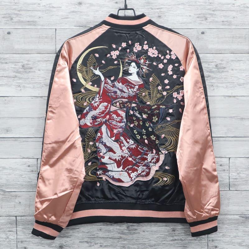 送料無料 メンズ スカジャン 花鳥風月 ブルゾン アウター ジャケット