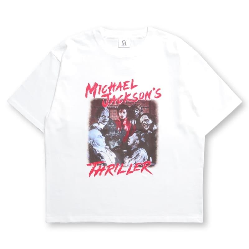 送料無料 メンズ マイケルジャクソン スリラー THRILLER プリント 半袖