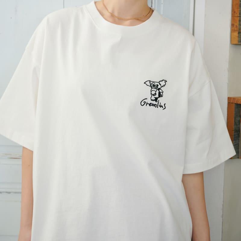 送料無料 メンズ グレムリン ギズモ 刺繍 半袖 Tシャツ ティーシャツ