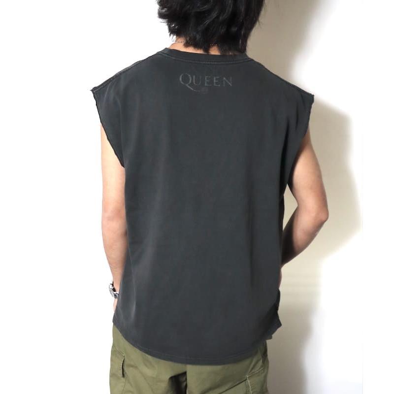 送料無料 メンズ QUEEN クイーン ノースリーブ トップス ロゴ プリント