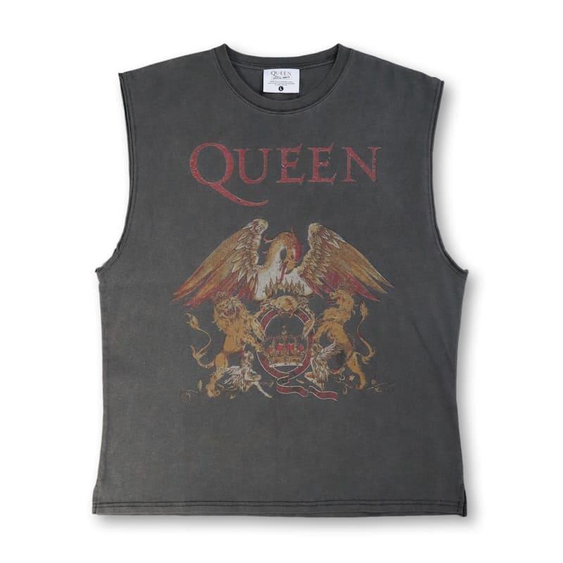 良デザイン◎ Y2K SAVE THE QUEEN 総柄トップス N2566 送料無料 メンズ QUEEN クイーン ノースリーブ トップス ロゴ プリント