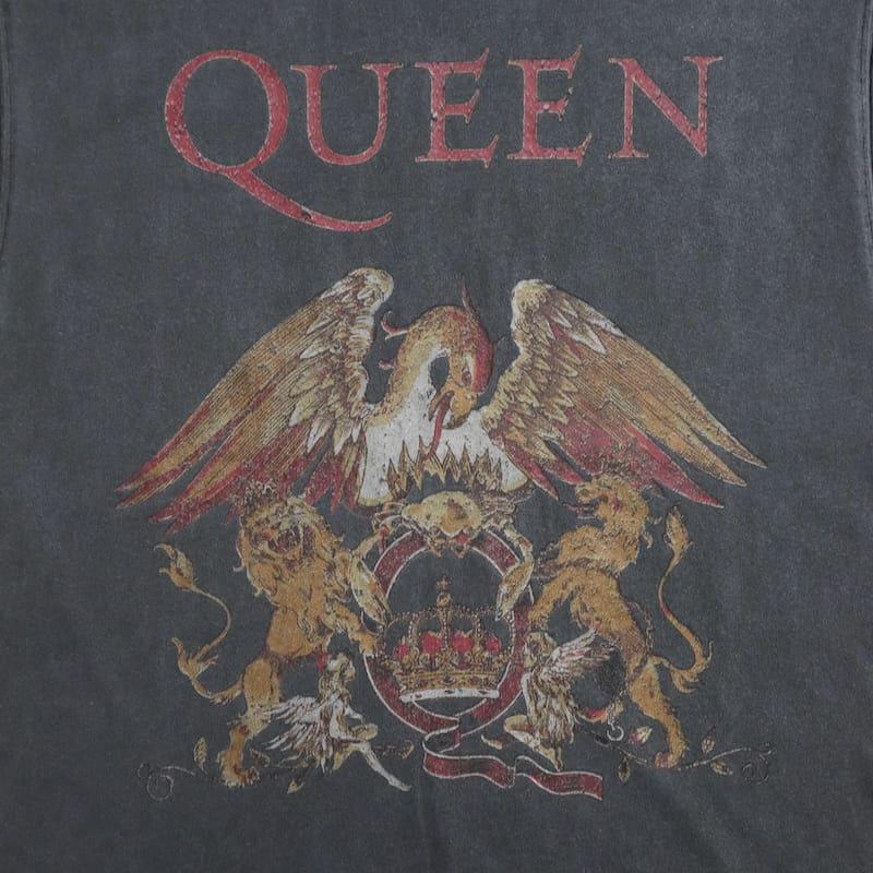 送料無料 メンズ QUEEN クイーン ノースリーブ トップス ロゴ プリント 