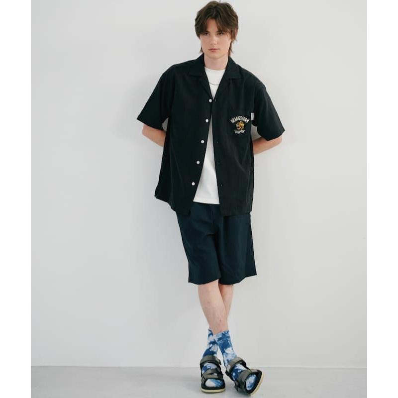 送料無料 メンズ 半袖 シャツ 半袖シャツ 開襟 オープンカラー 虎 トラ