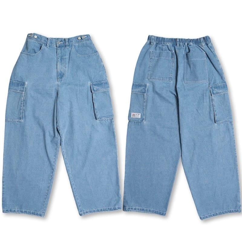 【送料無料】メンズ VISION STREET WEAR ヴィジョンストリートウェア パンツ ズボン ボトムス デニム カラーデニム カーゴパンツ デニムカーゴパンツ スケーターパンツ ワイド ブルー グレー パープル ブラウン ブラック VISION STREET WEAR（ヴィジョンストリートウェア） 送料無料 メンズ