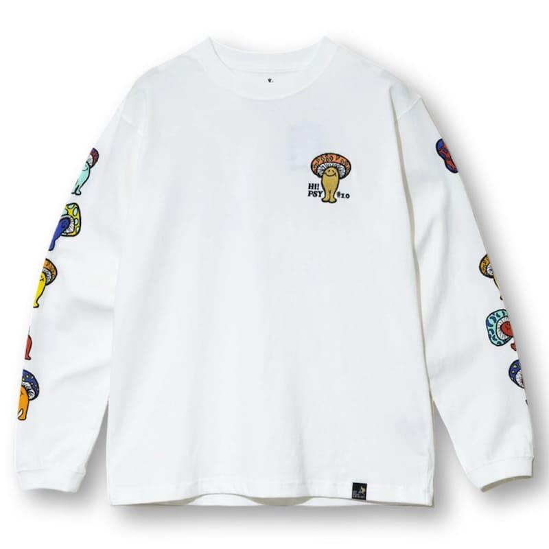 新品【デヴァロー ゴルフ】レディース プリント長袖Tシャツ 白 M(メンズ S) 堂山 筆文字 長袖Tシャツ ロンT 書道家が書く 名入れ オリジナル