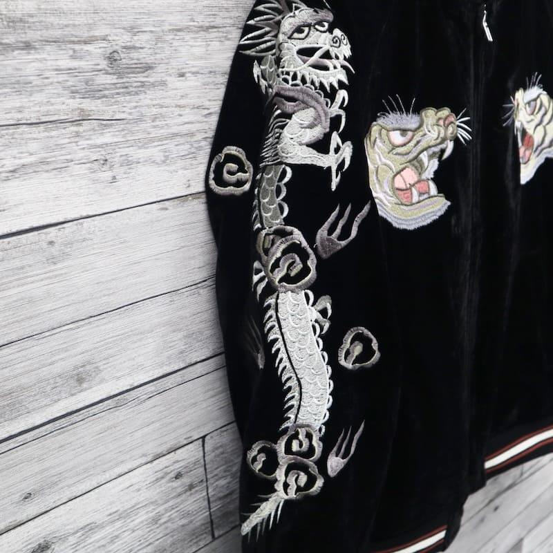 朧 送料無料 メンズ スカジャン ブルゾン アウター ジャケット 別珍 虎