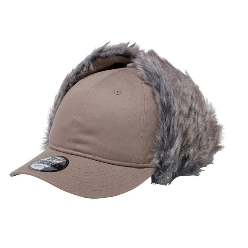 New Era ファー素材 耳あて付き帽子 グレー系 NEW ERA（ニューエラ） 正規品 ドッグイヤー キャップ 無地 9THIRTY