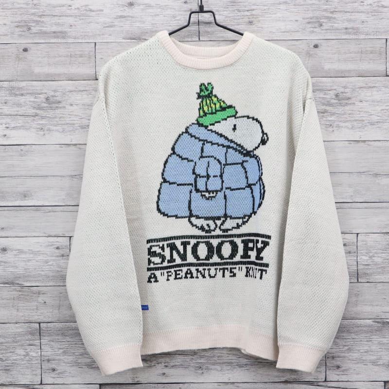 【送料無料】 スヌーピー PEANUTS ニット セーター 長袖 ピーナッツ ピーナツ SNOOPY SEQUENZ シークエンズ キャラクター コラボ グッズ メンズ レディース ユニセックス アイボリー チャコール グレー SEQUENZE 送料無料 スヌーピー PEANUTS ニット セーター 長袖