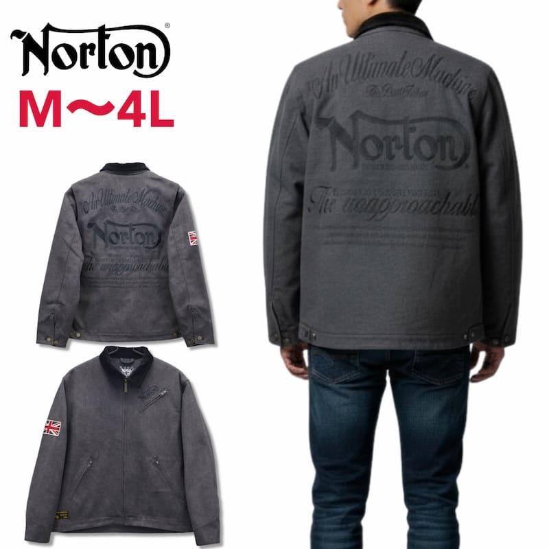 【送料無料】メンズ Norton ノートン 服 ダックワークジャケット ジャケット アウター ジャンパー 刺繍 アメカジ バイカー 大きいサイズ アパレル ブランド レディース 黒ブラック M L XL 3L 4L ノートン（NORTON） 送料無料 メンズ 服 ダックワークジャケット
