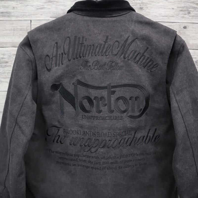 【送料無料】メンズ Norton ノートン 服 ダックワークジャケット ジャケット アウター ジャンパー 刺繍 アメカジ バイカー 大きいサイズ アパレル ブランド レディース 黒ブラック M L XL 3L 4L ノートン（NORTON） 送料無料 メンズ 服 ダックワークジャケット