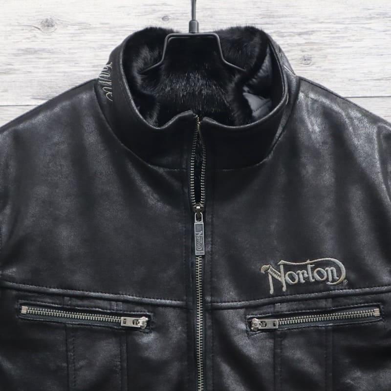 未使用 Norton スペシャルエディション 牛革 ライダース レザージャケット ノートン（NORTON） 送料無料メンズ 服 ライダース ジャケット