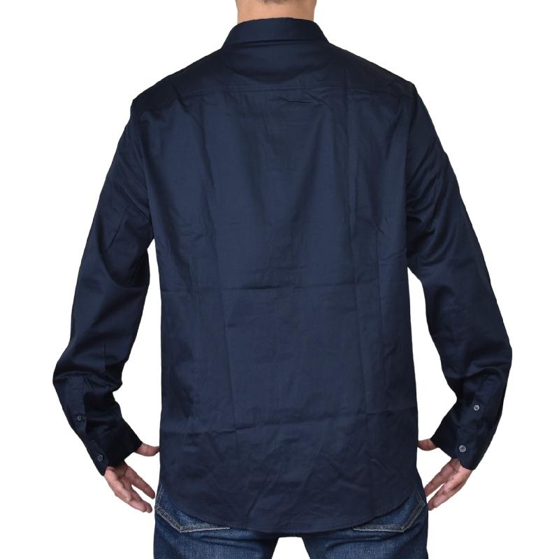 大きいサイズ メンズ アルマーニエクスチェンジ A/X ARMANI EXCHANGE 長袖シャツ ワンポイント ロゴ刺繍 ネイビー 紺 XXL | ARMANI EXCHANGE | 02