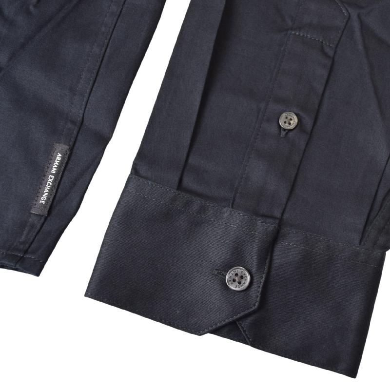 大きいサイズ メンズ アルマーニエクスチェンジ A/X ARMANI EXCHANGE 長袖シャツ ワンポイント ロゴ刺繍 ネイビー 紺 XXL | ARMANI EXCHANGE | 05