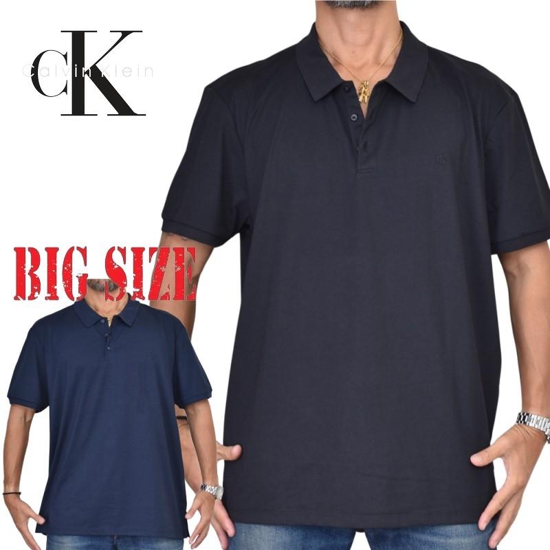 大きいサイズ メンズ CK Calvin Klein カルバンクライン 半袖 ポロシャツ ワンポイント刺繍 XXL | Calvin Klein