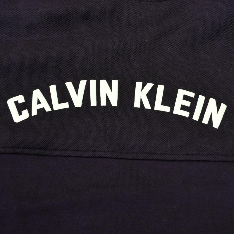 大きいサイズ メンズ CK カルバンクラインジーンズ Calvin Klein Jeans バックプリント アーチロゴ 切替 プルオーバー パーカー フーディー 黒 ブラック XXL | Calvin Klein | 05