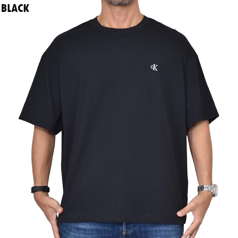 大きいサイズ メンズ CK Calvin Klein jeans カルバンクラインジーンズ ビッグシルエット クルーネック 半袖Ｔシャツ ワンポイント刺繍 XL XXL | Calvin Klein | 01