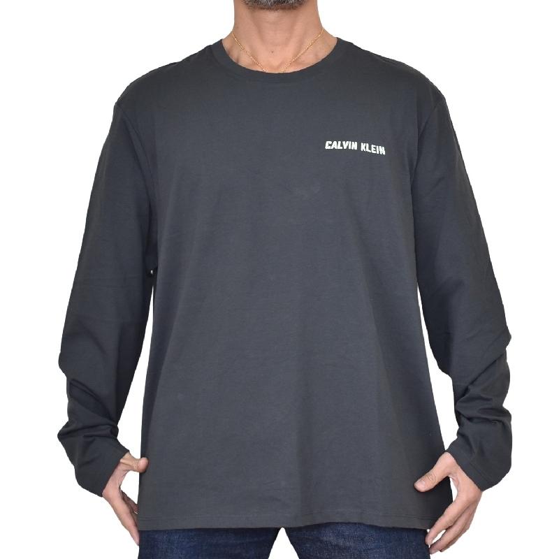 大きいサイズ メンズ CK Calvin Klein Jeans カルバンクラインジーンズ クルーネック 長袖Ｔシャツ ロンＴ ワンポイント刺繍 ヘビーウエイト XXL | Calvin Klein | 01