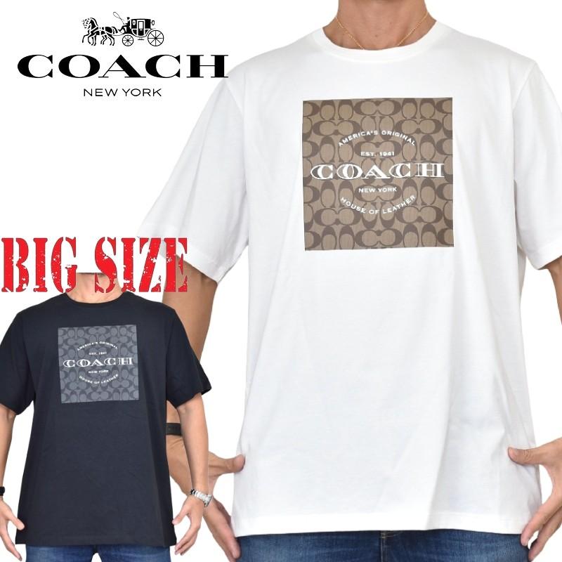 COACH（コーチ） 大きいサイズ メンズ 半袖Tシャツ ボックスロゴ XXL