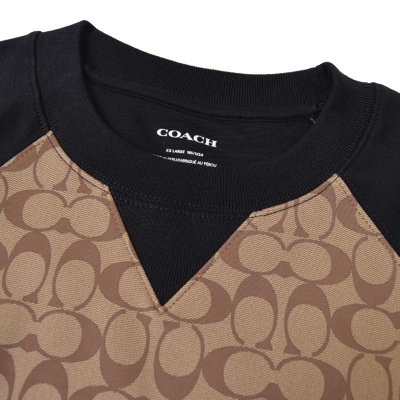 大きいサイズ メンズ COACH コーチ クルーネック スウェット 裏毛 トレーナー 総柄 ビッグシルエット XXL_3