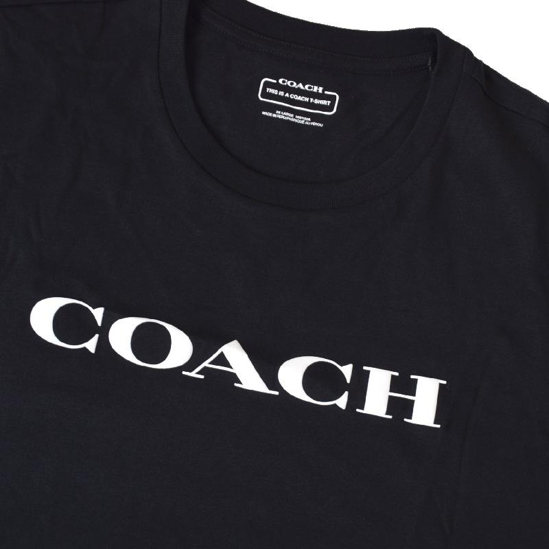 大きいサイズ メンズ COACH コーチ 長袖Ｔシャツ ロンＴ フロントロゴ 黒 ブラック XXL