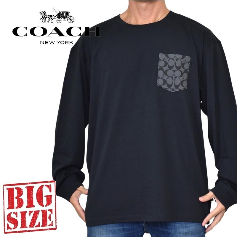 COACH（コーチ） 大きいサイズ メンズ 長袖Tシャツ ロンT ポケット